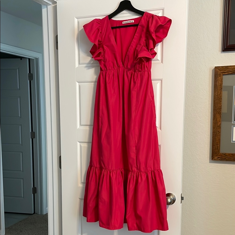 Abercrombie Pink Maxi Ruffle Dress